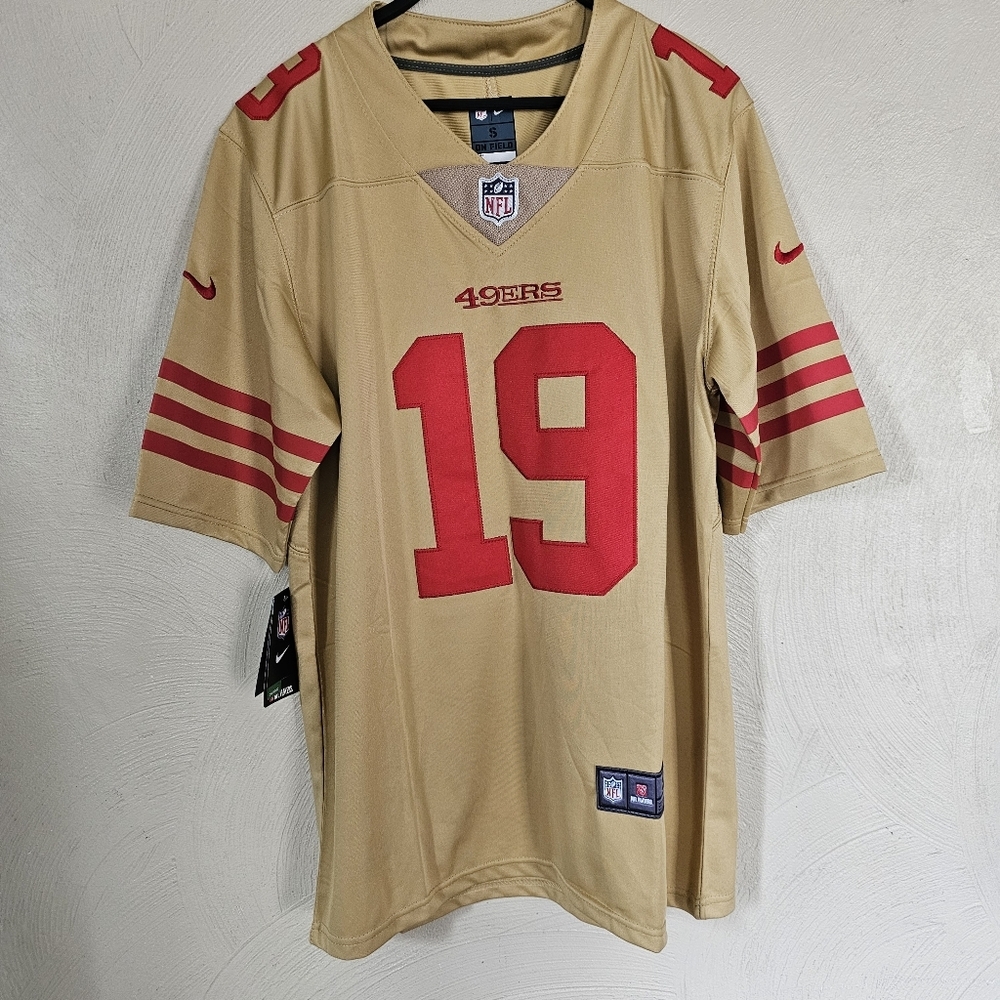 San Francisco 49ers DEEBO SAMUEL #19 Gold NFL On Field Jersey Size Men Small NEW - Picture 3 of 11